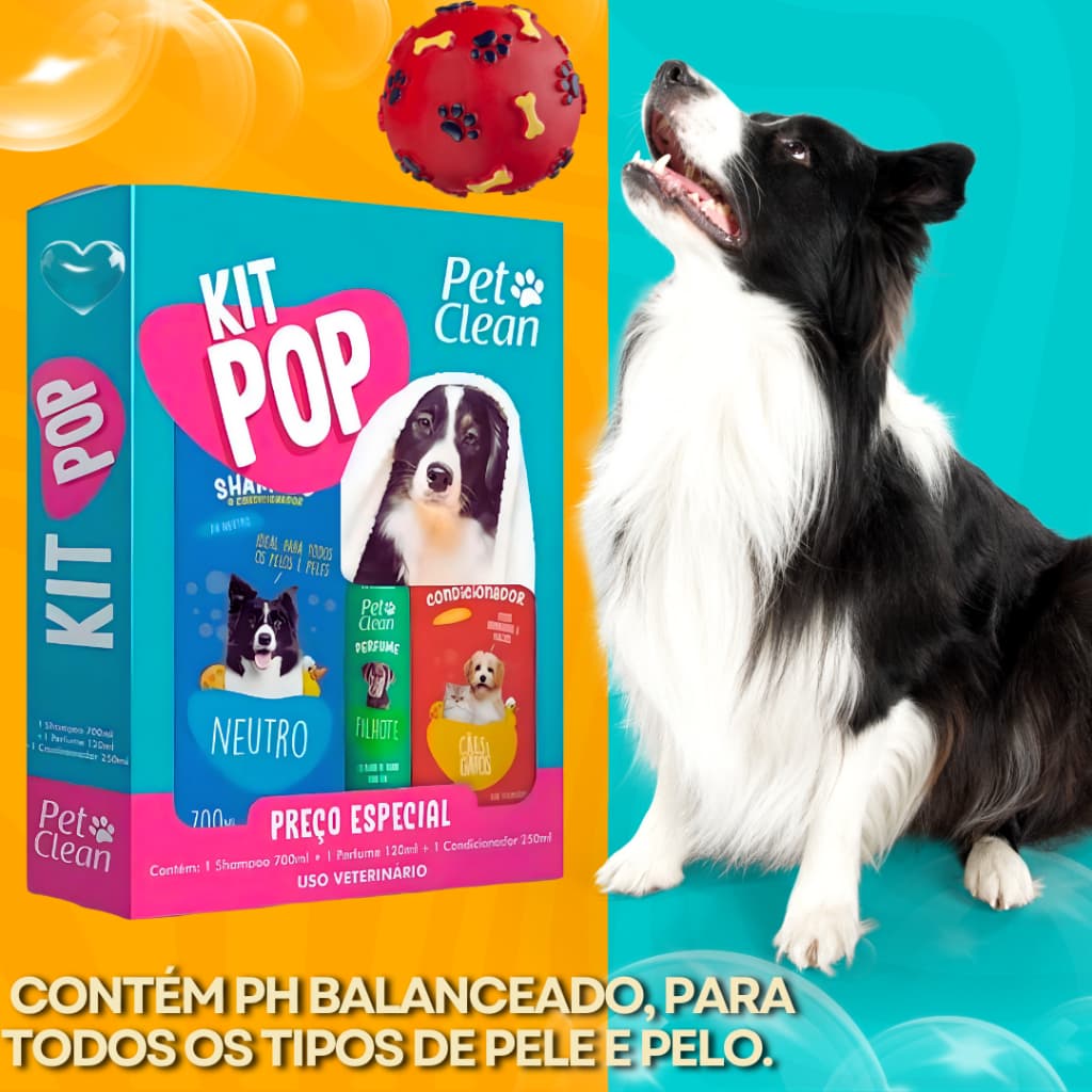 Kit Shampoo Perfume E Condicionador Pet Clean Para Cães 700mL