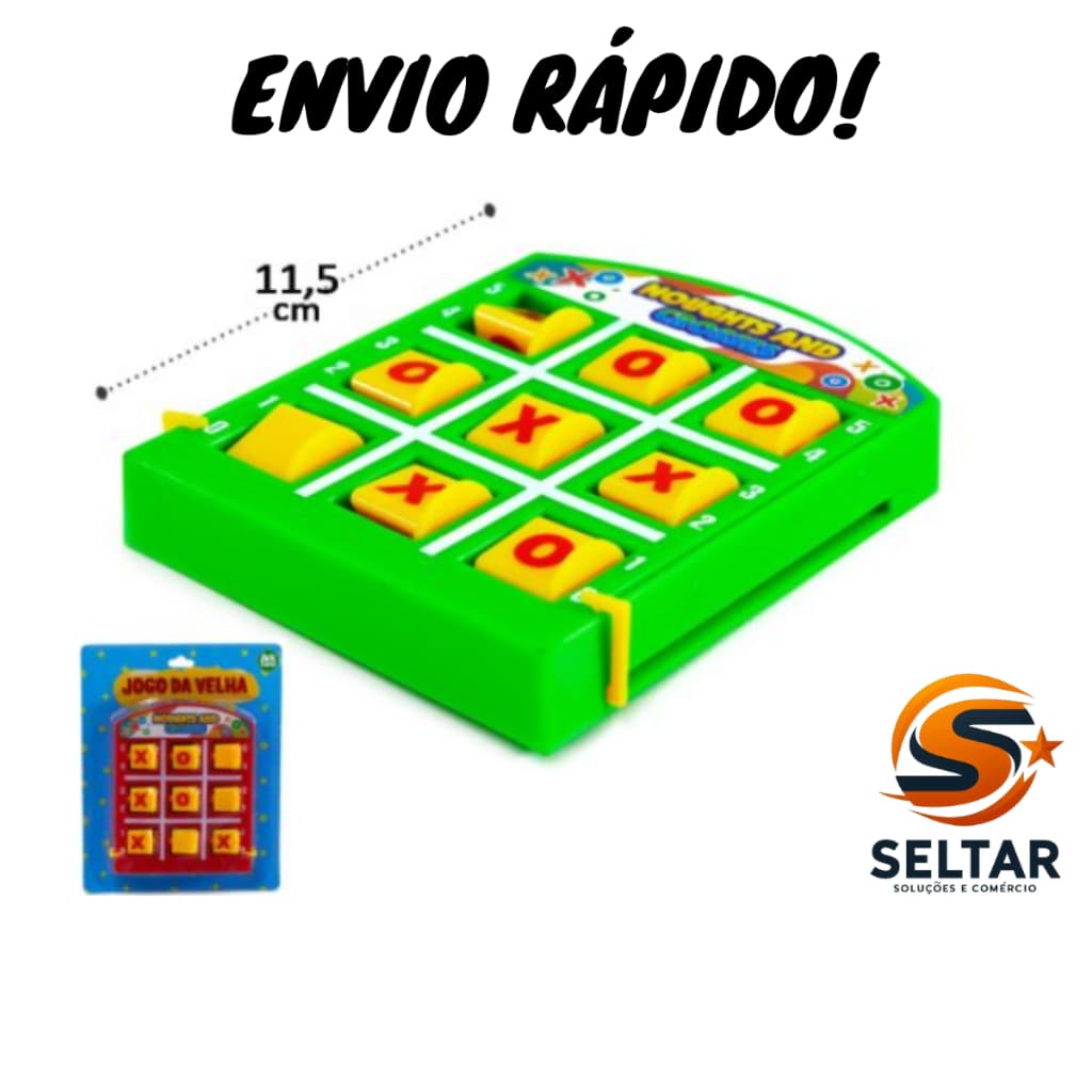 Jogo Da Velha de Tabuleiro Brinquedo de Raciocinio Educativo Lógica Infantil Diversão Para a Família