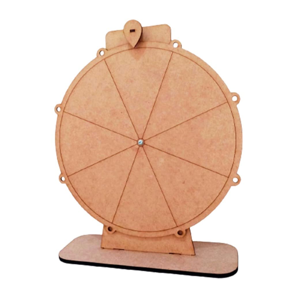 Roleta MDF 30 cm Diâmetro - Ideal para Sorteios de Brindes, Promoções de Vendas e Jogos Educativos