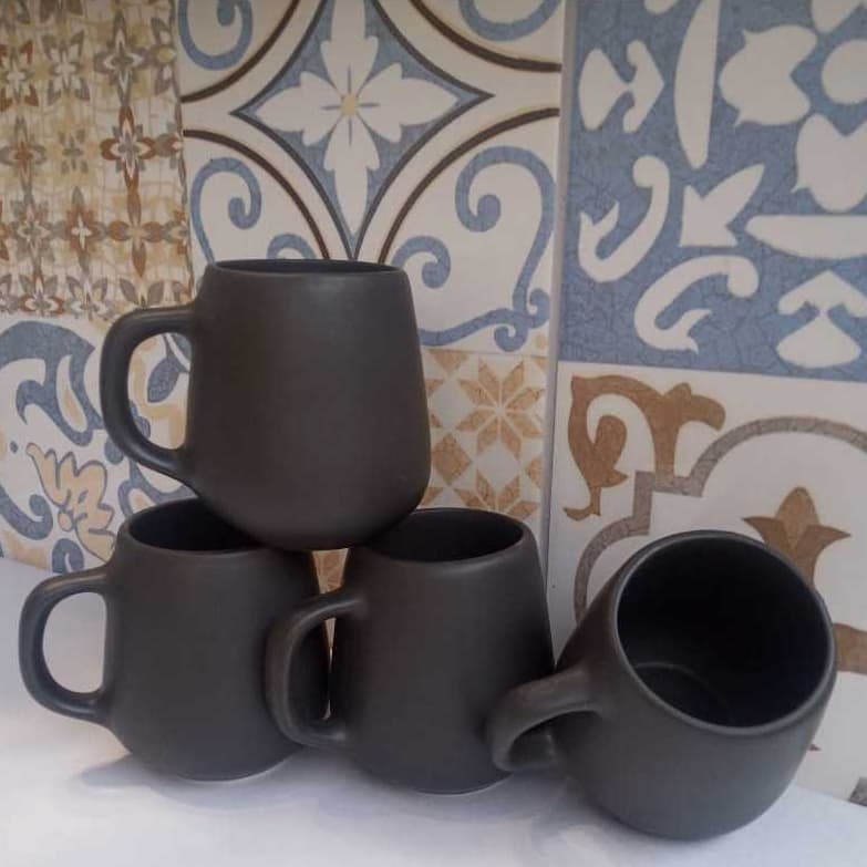 Jogo Caneca Xícara Bojuda 260ml Porcelana - Kit Com 4 Canecas Organica para Cafe