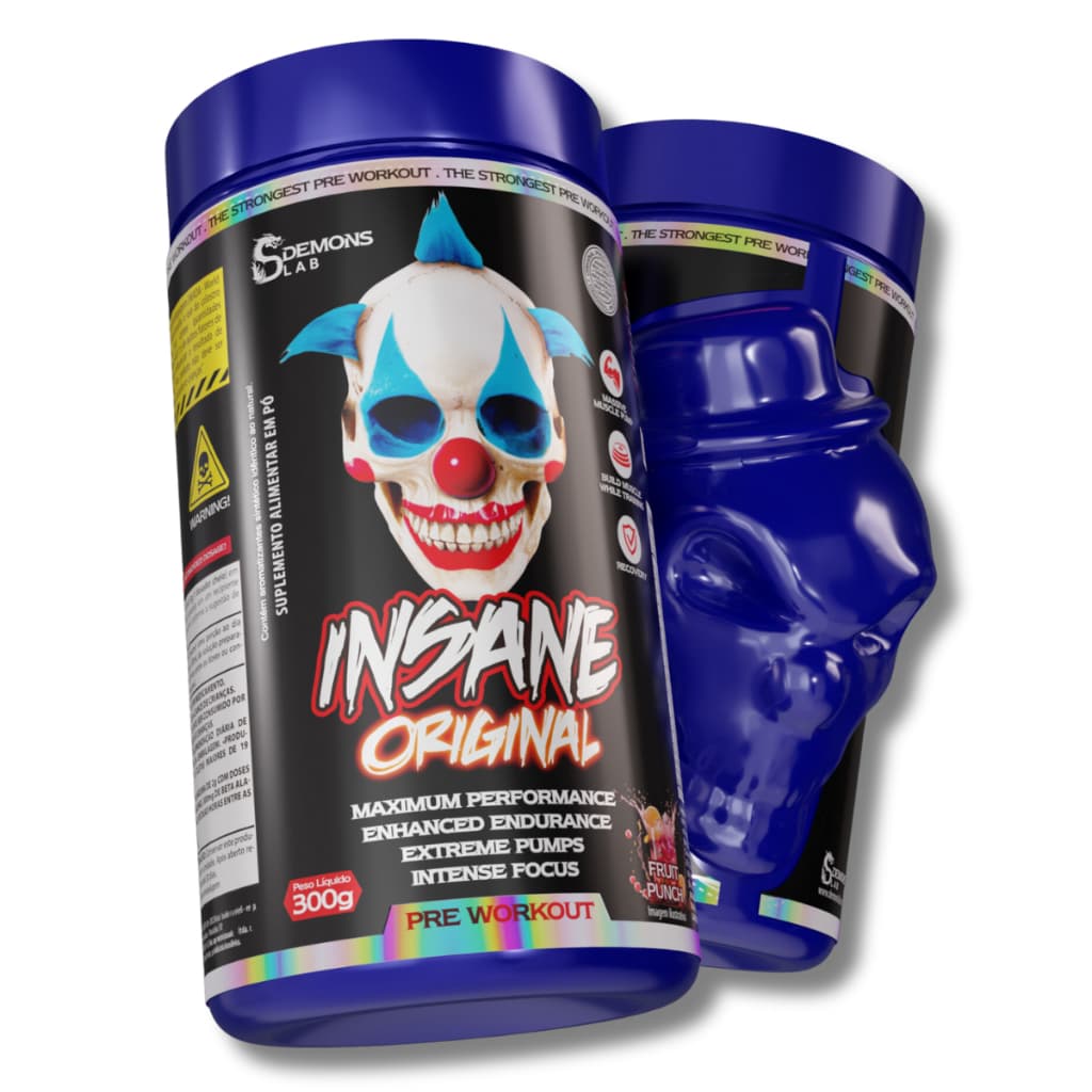 Pré Treino Insane Original 300g Pre Workout com Beta Alanina Demons Lab