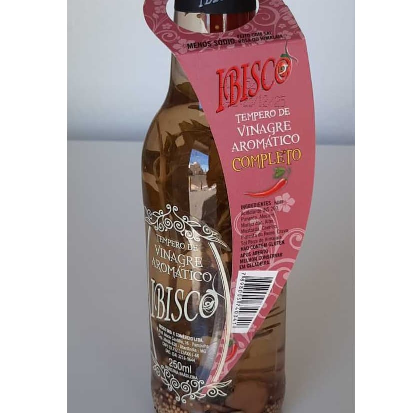 Vinagre Aromatizado 250ml Ibisco - Tempero com Ervas, Especiarias e Condimentos - Produto Mineiro