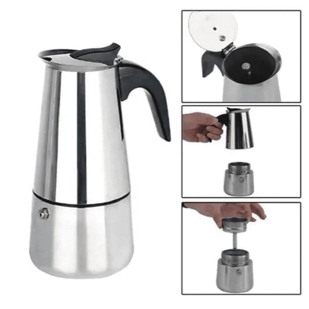 Cafeteira Italiana 6 Xicaras Aço Inoxidável Inox Moka Café Expresso