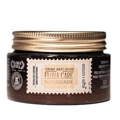 CREME  FACIAL HIDRATANTE  NOVAIDADE ANTI-IDADE, COMBATE A RUGAS FLORA CARE 100g FLORA PURA