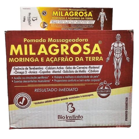 Pomada Massageadora Milagrosa Bio Instinto 150g Relaxante Corporal Cuidado Muscular Kit com 12