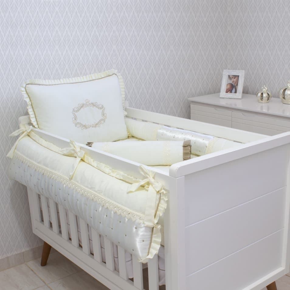 Kit de Berço Aura 8 Peças | Enxoval Completo e Confortável para Bebê | Menina e Menino | GC