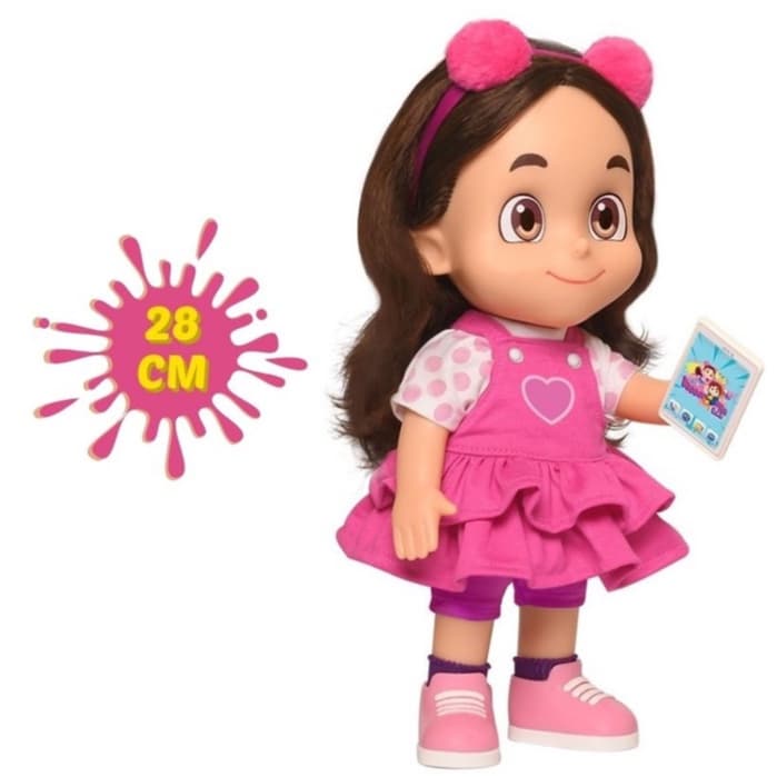 Boneca MARIA CLARA 28cm Original MECANIZADA  Articulada FALA 14 FRASES Personagem Original Bonecas Mecanizada com Celular de Brinquedo Tiara e Sapato Removíveis Maria Clara e JP Selo Inmetro Brinquedos NOVABRINK