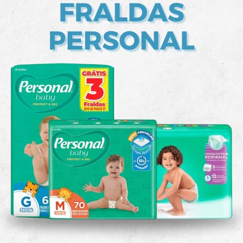 Fraldas Descartáveis Personal Baby Dia e Noite - Pacote Hiper Promoção M/G/XG/XXG