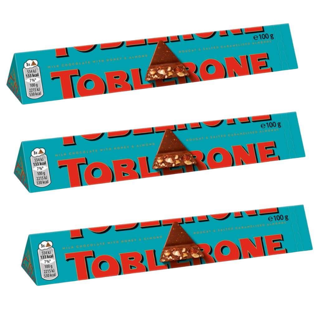 3 Chocolate Suíço Toblerone Crunchy Almonds Importado Suíça 100g