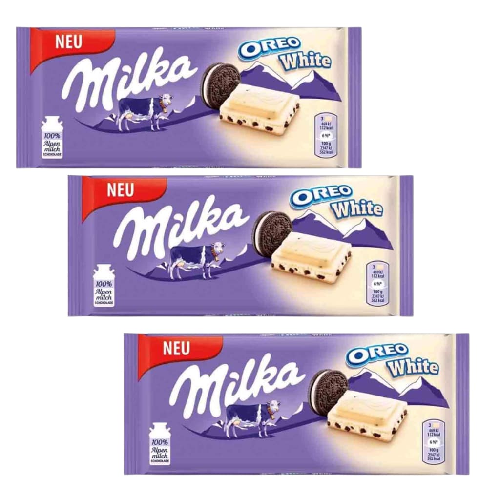 3 Barra De Chocolate Milka Oreo White Novidade Importada