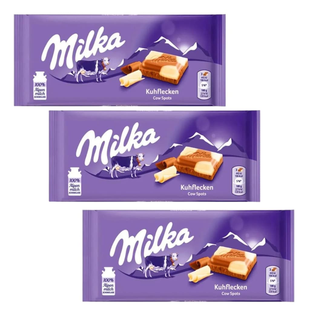 3 Chocolates Importados - Milka Cow Spots (mesclado)