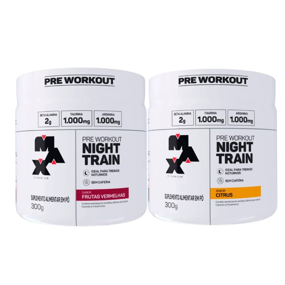 2x Night Train (Pré Treino Sem Cafeína) - 300g - Max Titanium