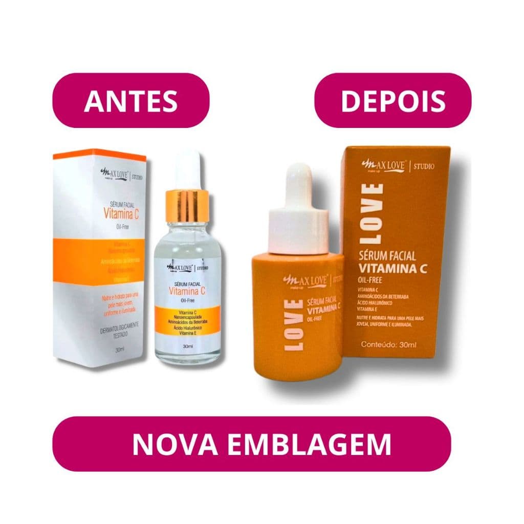 Sérum Facial Vitamina C max love Kit C\3 Unidades