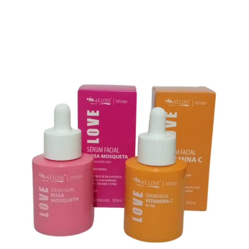 Kit Sérum Facial C/4 Vitamina C + 4 Rosa Mosqueta Max Love
