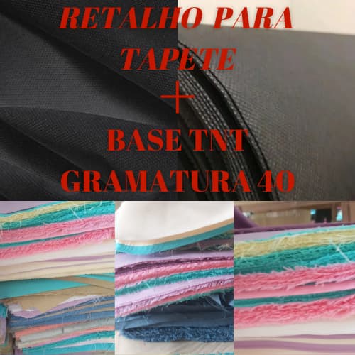 1 kilos de Retalho para tapete + 2 metros de base TNT gramatura 150 - Patchwork - artesanato