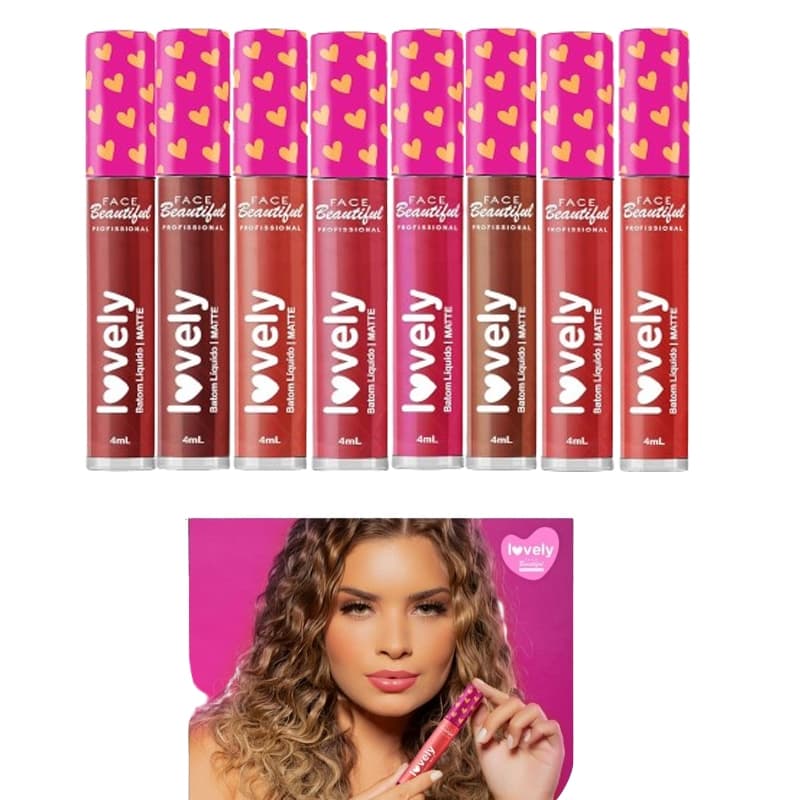 Batom Líquido Matte Vegano 4ml Lovely Face Beautiful Alta Durabilidade