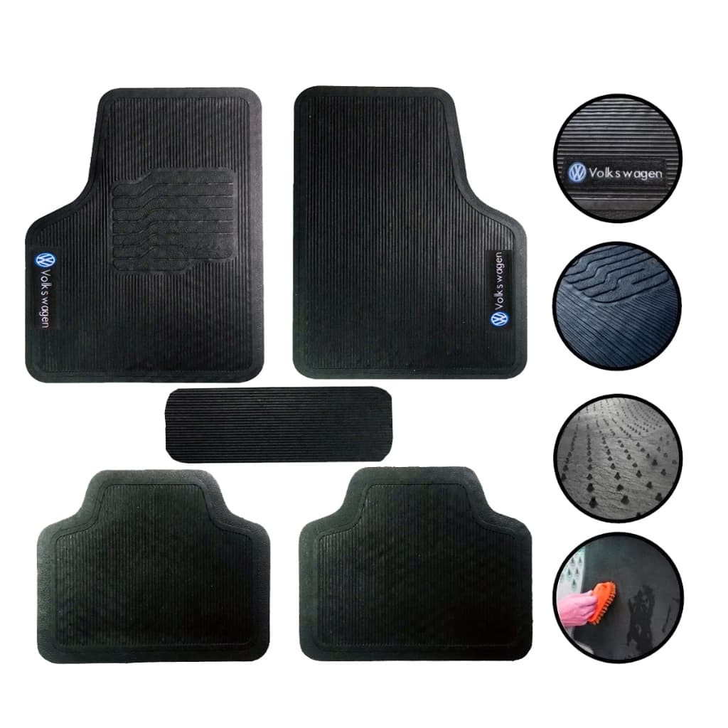 Tapete Fiat-ford-gm-vw todas as marcas  Borracha 5 peças - Tapete Automotivo, Tapete para Carro