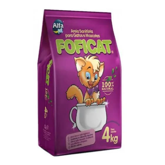Areia Sanitária para Gatos Foficat 4 Kg.