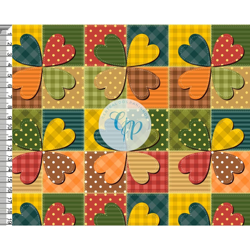 Tecido tricoline, microfibra ou gabardine - Patchwork - trevo - 0.50CM
