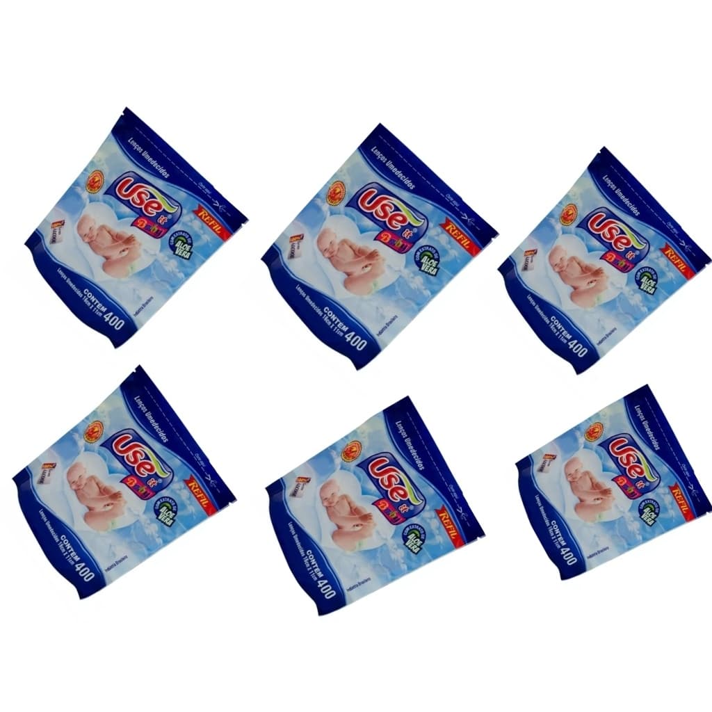 Pacotão Com 6 Refil Com 400 Lenços Umedecidos -Total 2400
