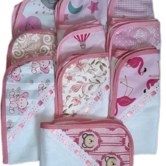 FRALDA DE BOCA BEBÊ  TECIDO 100% ALGODÃO KIT 10 UNIDADES-ENXOVAL BEBÊ