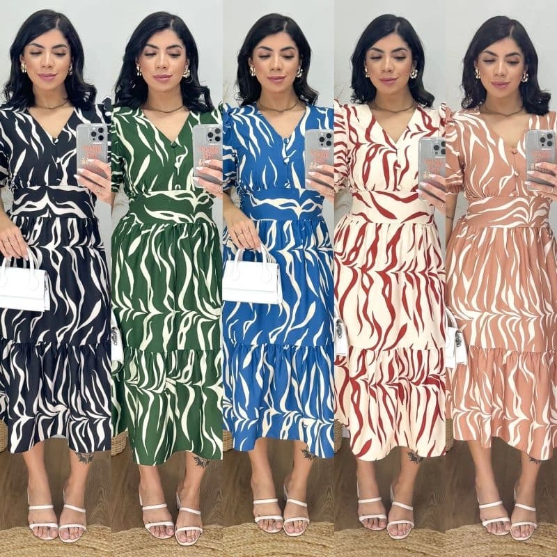 Vestido midi Zebra. Vestido midi moda evangélica. Vestido feminino. Serve 38 ate 44.