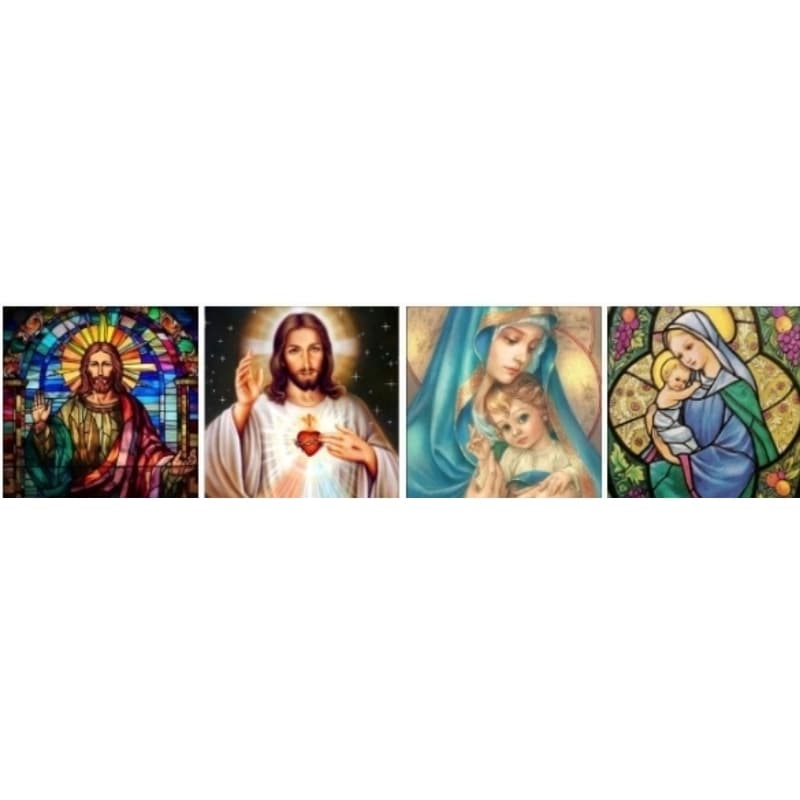 Kit Pintura de diamante Religiosas 5d Diamond Painting tamanho 30x40 cm