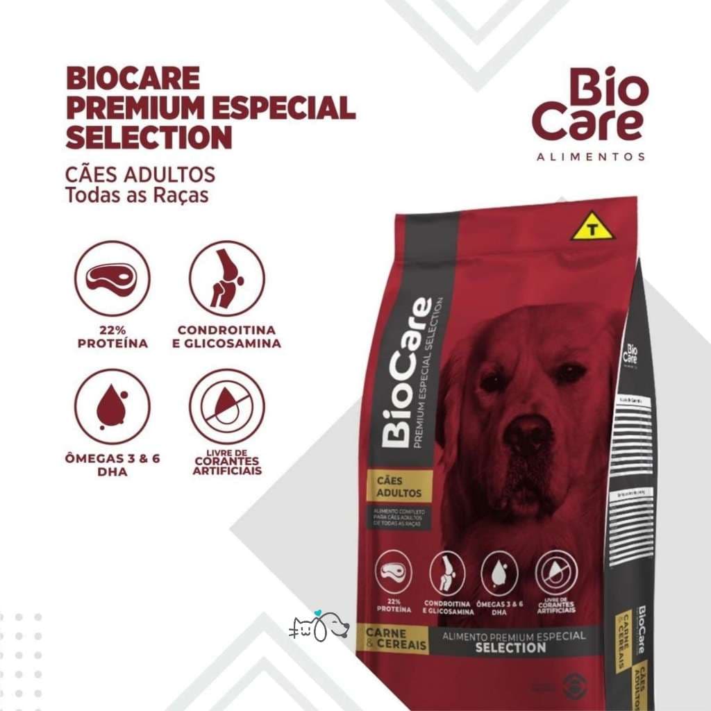 Ração Biocare Cachorro Adulto 22% Proteína Carne & Cereais 10Kg