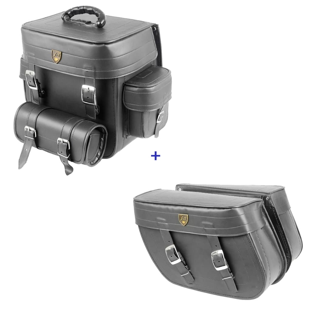 kit de alforges 32 litros liso com bolsa traseira 29 litros liso para motos 50 cvv a 1200 cv pra todos motos custom