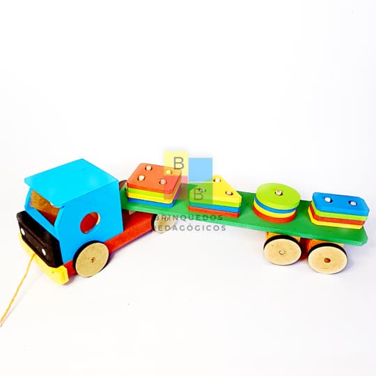 Brinquedo Pedagógico Carreta Prancha 41x12cm MDF 6mm | Brinquedo Educativo para Crianças
