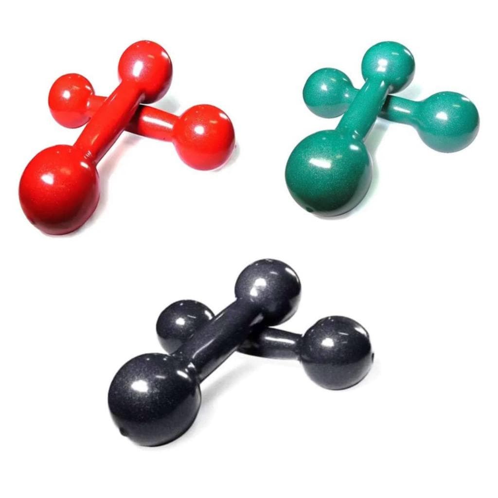 Kit Par de Halter 0,5kg + 1kg + 2kg Emborrachados Pesos Academia Treino