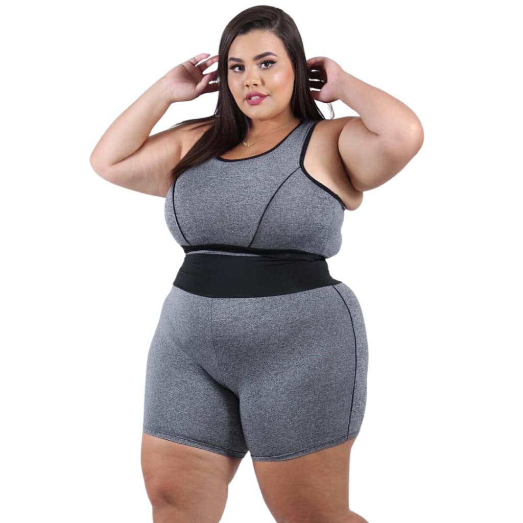 Conjunto de Academia feminino Top + Short Plus Size e Slim feminino G ao EXGG roupa fitness curves
