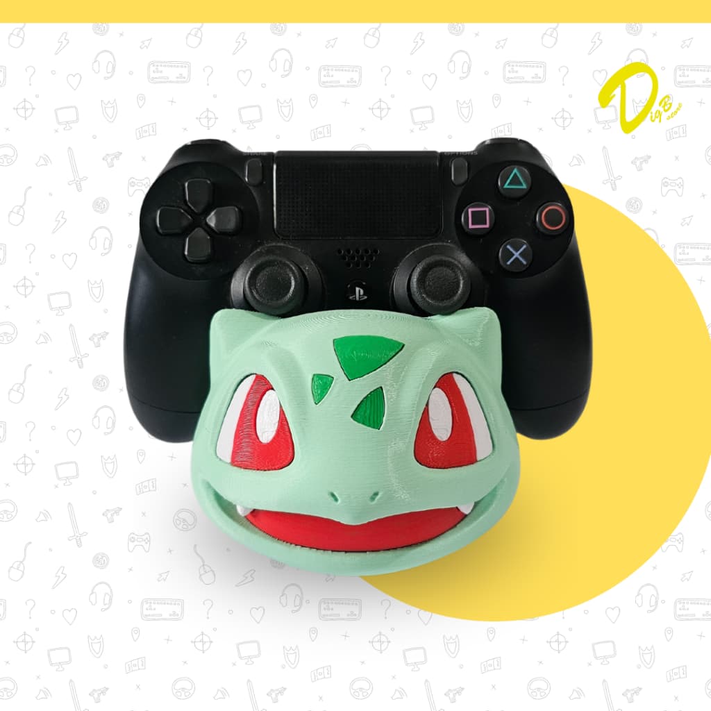 Suporte de Controle Videogame Pokemon Bulbassauro para Playstation 4, 5 e Xbox