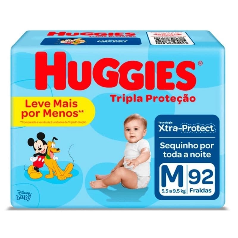 Fralda Huggies Tripla Proteção M 92 fraldas