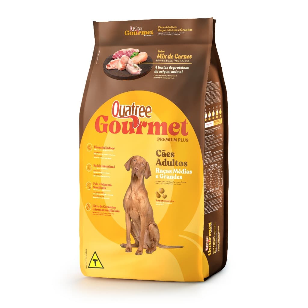 Ração Quatree Gourmet Adulto Raça Média e Grande 15 kg