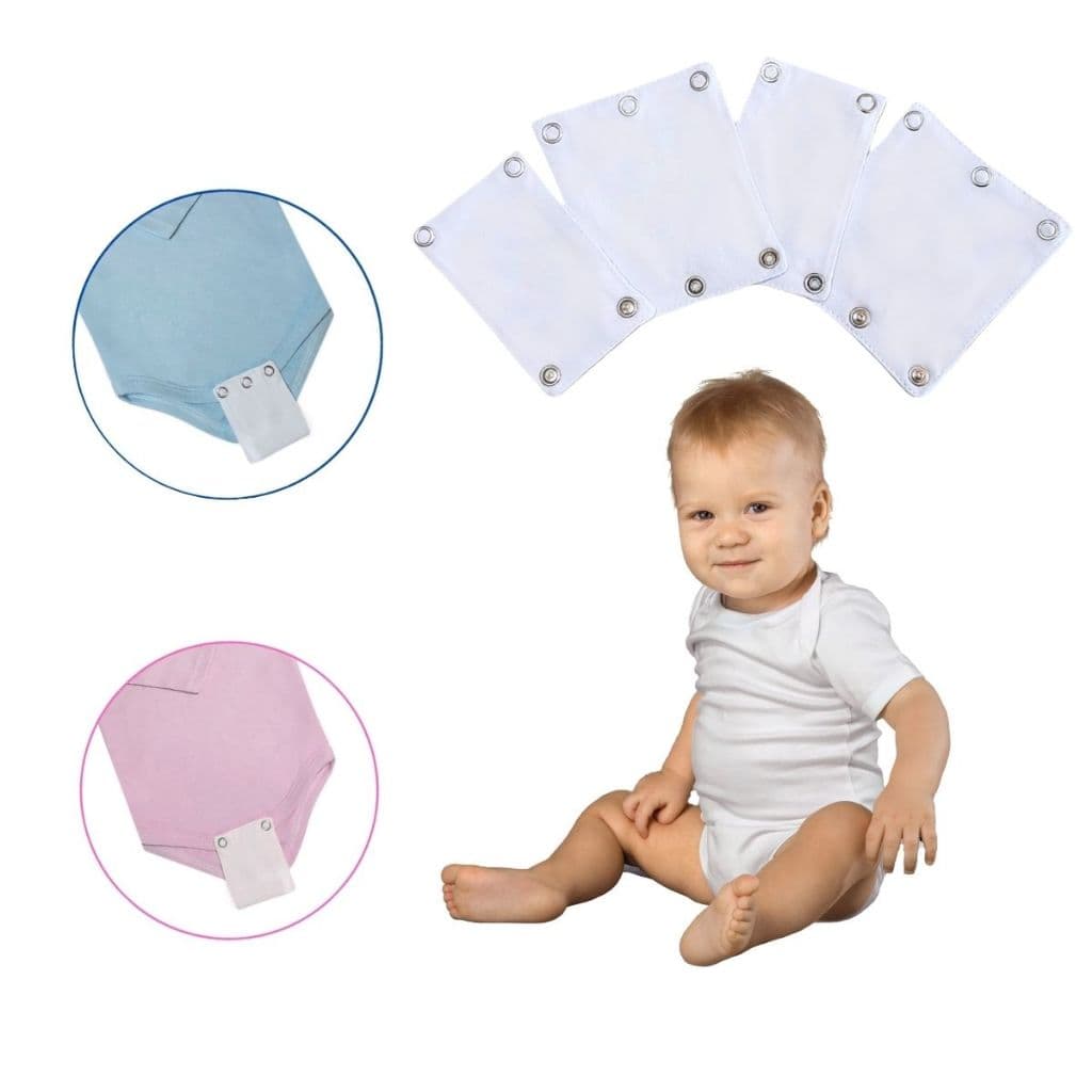 Extensor De Body 1 Kit Com 2 Botões E 1 Kit Com 3 Botões de Pressao Algodão Enxoval Bebe Presente