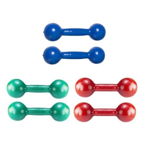 Kit Par de Halter 1kg + 2kg + 3kg Emborrachados Treino para Casa Academia
