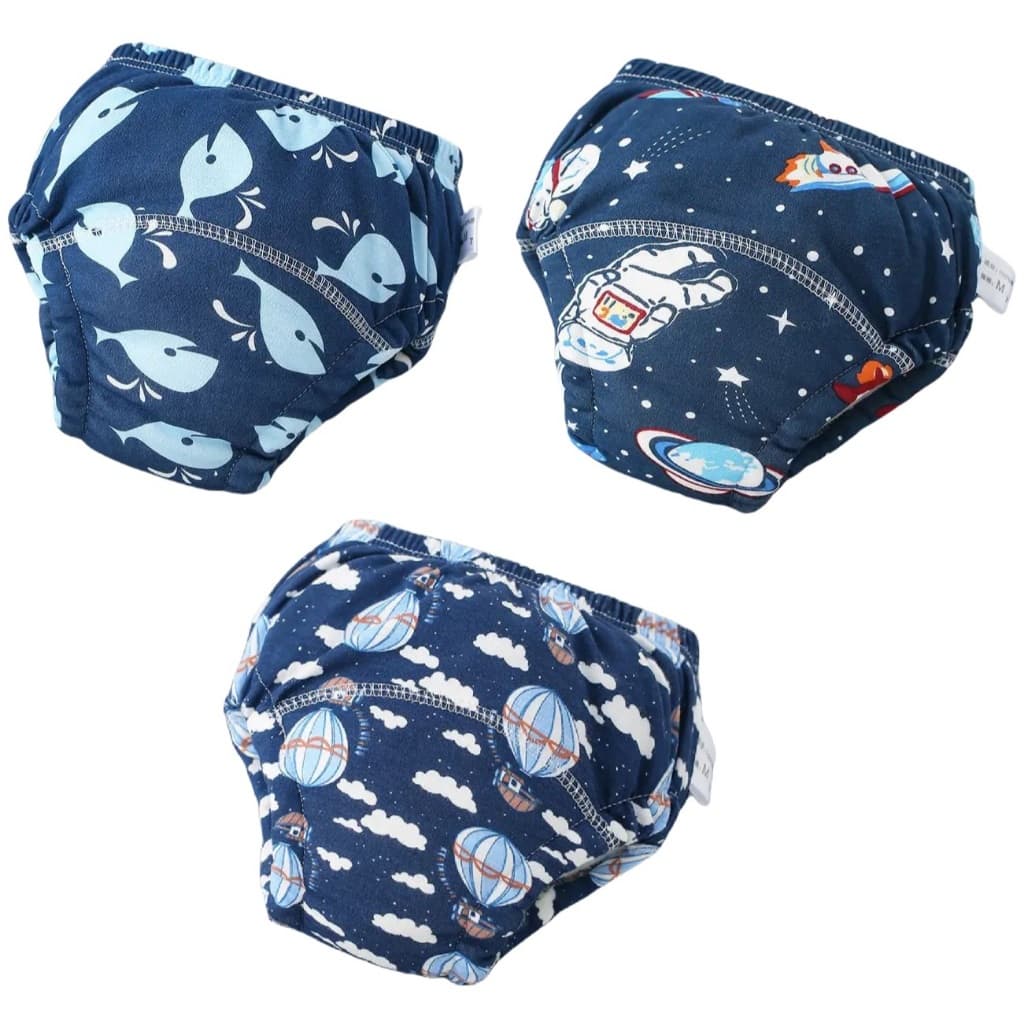 Kit com 3 Fralda Calcinha Cueca Treinamento Desfralde Bebê Infantil