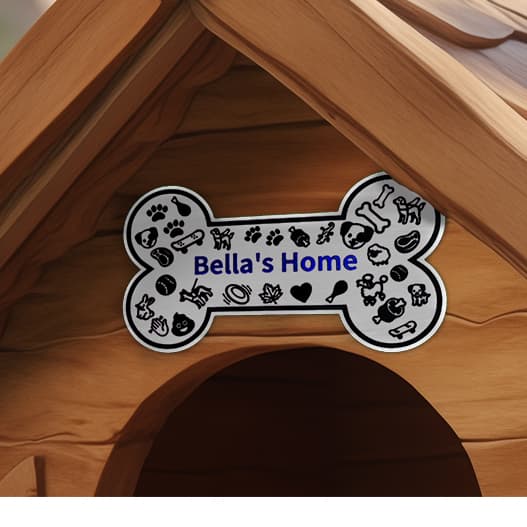 Placa Personalizada/Customizada para Casinha / Casa de Cachorro / Dog / Pet - 3D