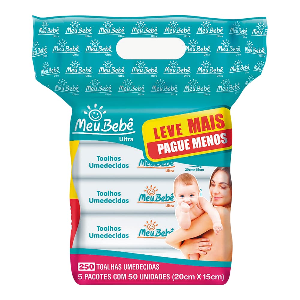 Combo Toalha Umedecida Meu Bebe Ultra 250 Unidades