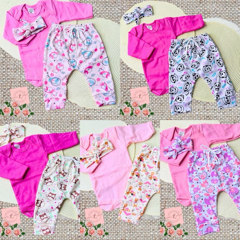 Kit 11 peças de roupa menina RN,P,M ou G 100% algodão - roupa para bebê feminina enxoval maternidade