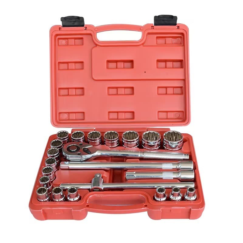 Kit Jogo Soquetes Estriados 22 Pçs Chave Catraca Reversível Originial Profissional