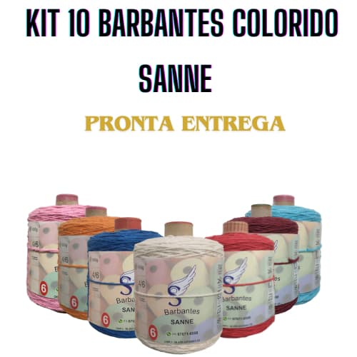 10 BARBANTES SANNE 638g / PARA CROCHÊ FIO 6
