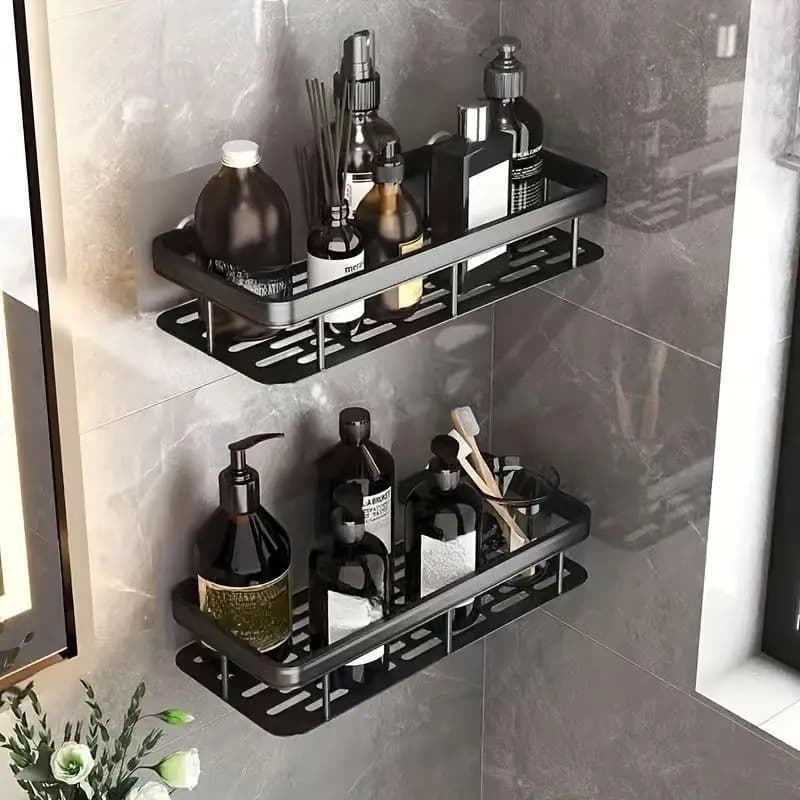 Suporte Shampoo Banheiro Adesivo Sem Furo Antiferrugem Organizador Parede Prateleira Multiuso
