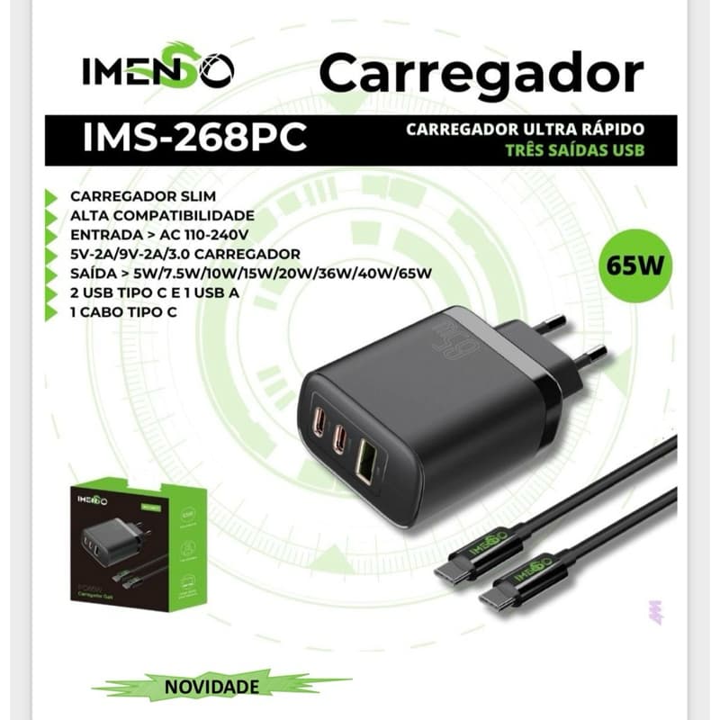 IMS-268PC Carregador CARREGADOR ULTRA RÁPIDO
