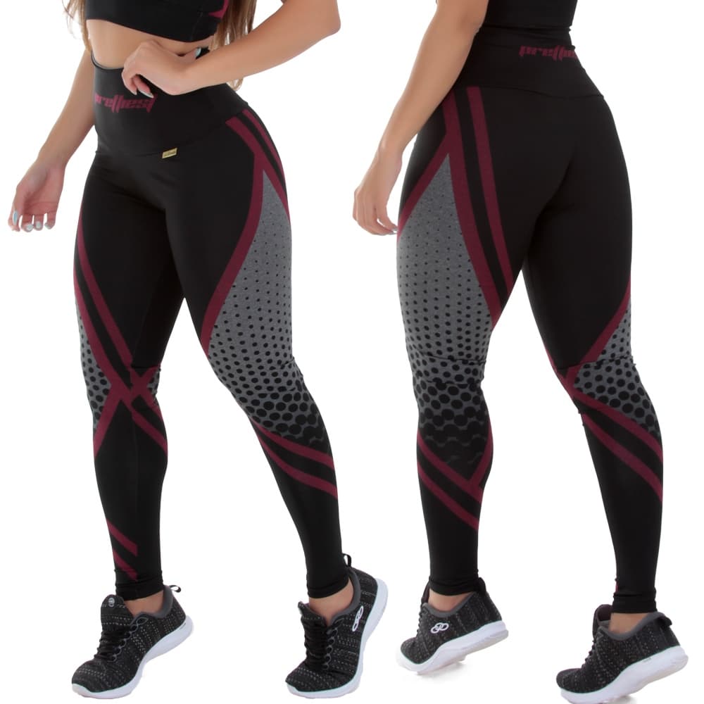 Legging Mescla Sublimada Cós Alto 0% Transparente Cintura Alta Fitness