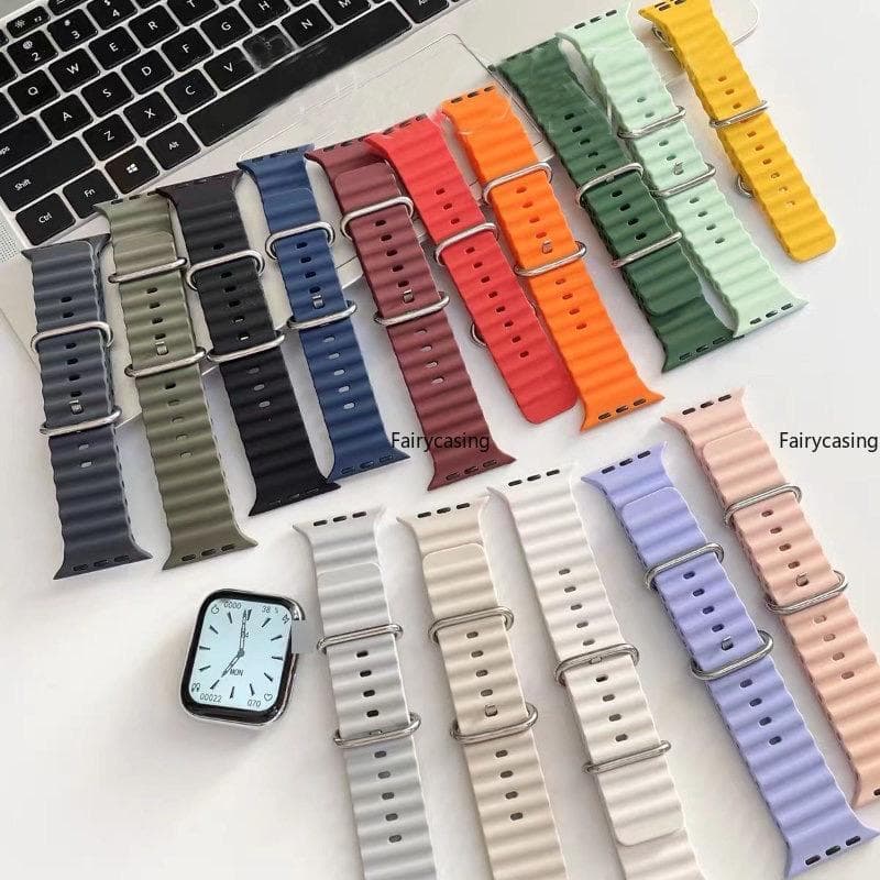 Pulseira Oceânica Para Relógios Apple Série 8 ultra Smartwatch Relógio Inteligente 38/41/42/45/49mm