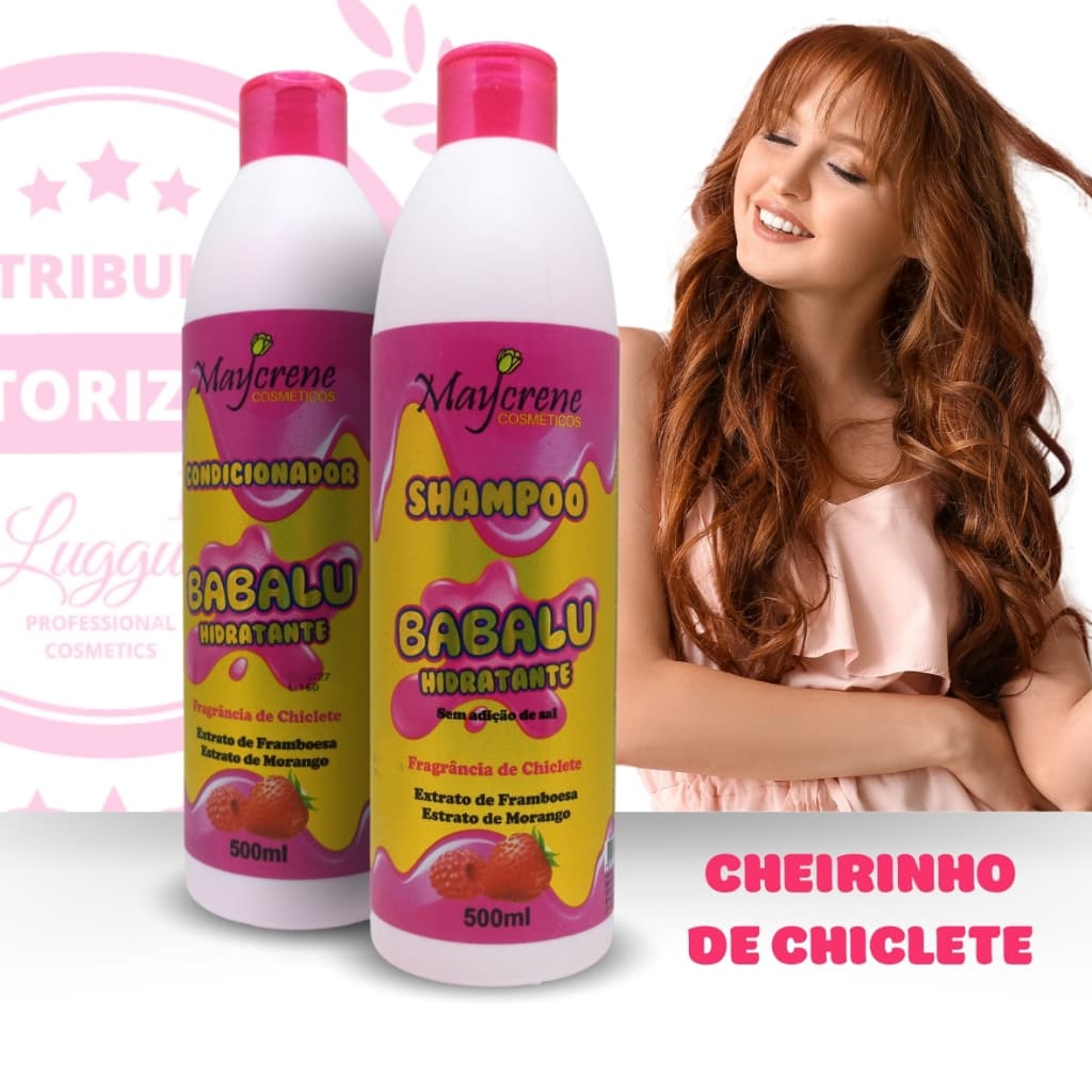 Shampoo + Condicionador Morango e Framboesa Ação Hidratante e Antioxidante 2x500ml Frutas Vermelhas - Maycrene