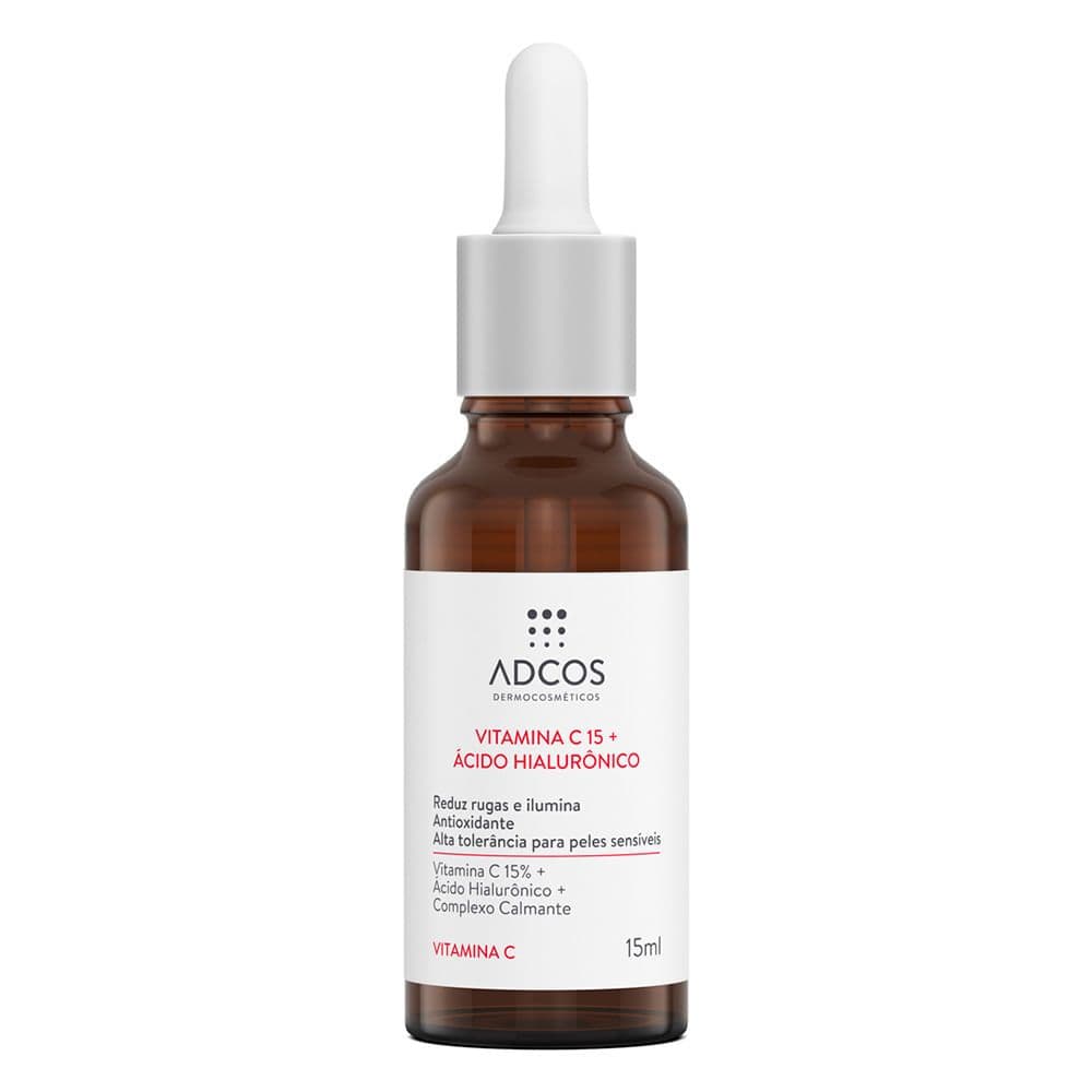 Adcos Vitamina C 15 + Ácido Hialurônico - Sérum Redutor de Linhas 15ml