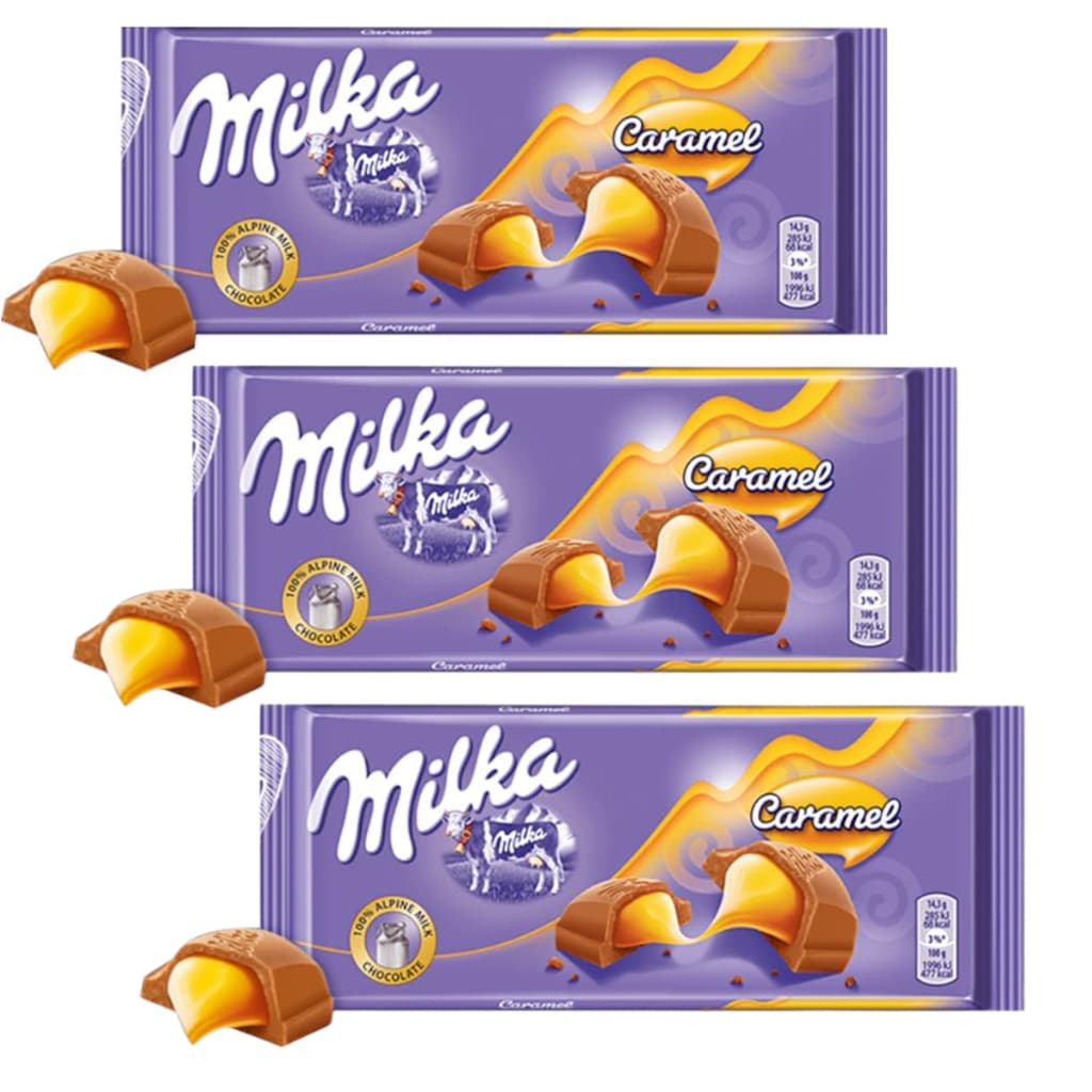 3 Chocolate Milka Caramel (caramelo) Liquido Importado 100g
